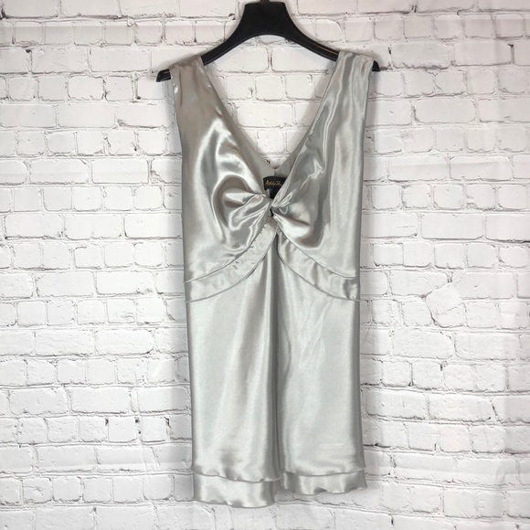 Ashley Stewart Tops - Ashley Stewart Silver V-Neck Sleeveless Blouse